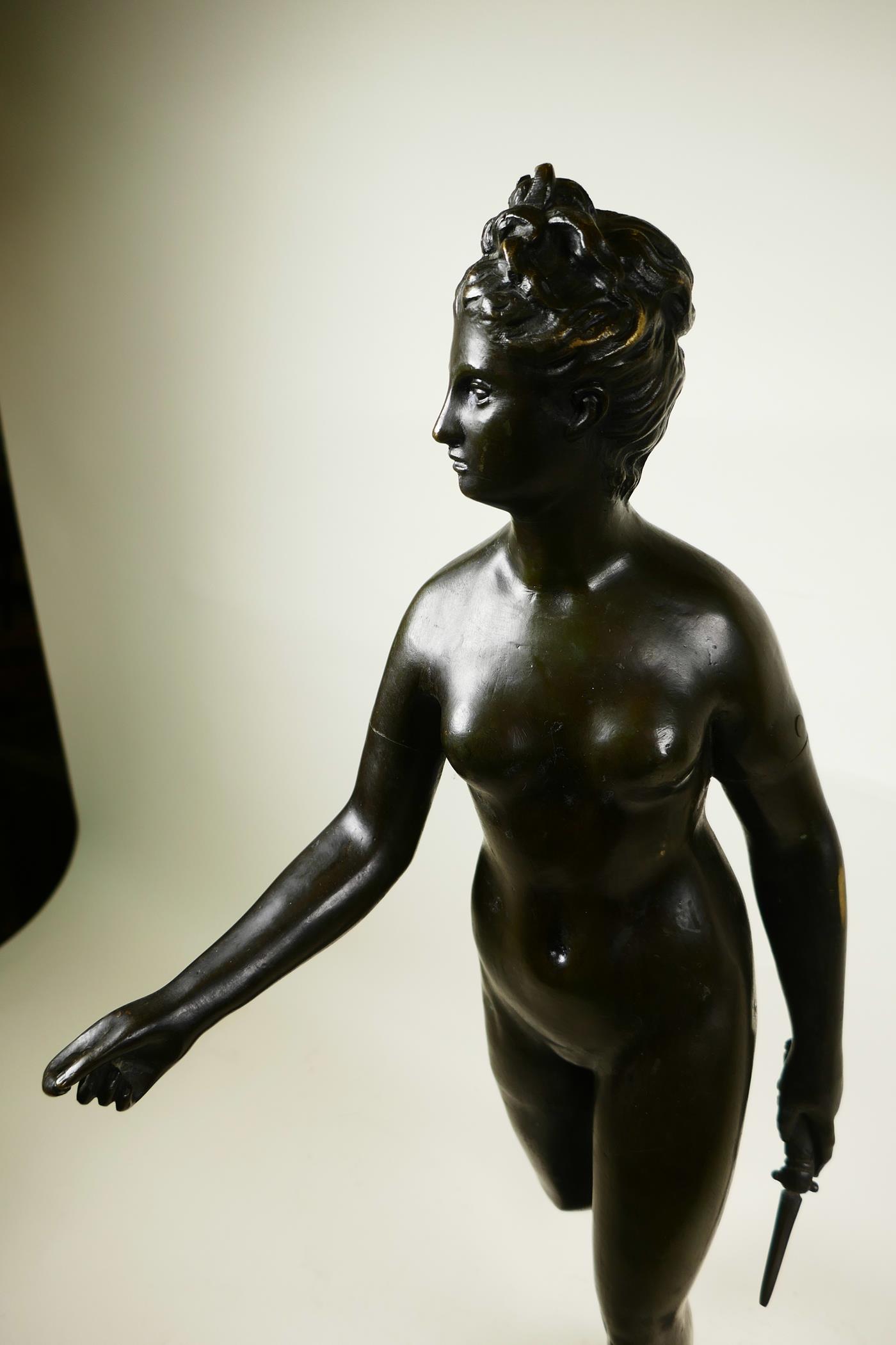 A bronze figure of Diana the Huntress, 23½" high - Image 3 of 4