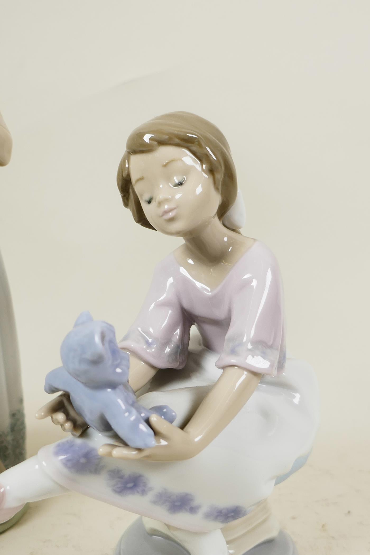 Three boxed Lladro figures, child with teddy bear, 'Best Friend' 07620, child with puppy 7.609 and - Image 4 of 4