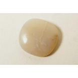 A 5.04ct white opal cushion cabochon, IDT certified, with certificate