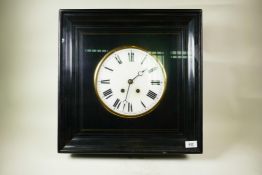 A C19th French Japy Freres 'Medailles D'or Annees' oak cased wall clock, dated and movement