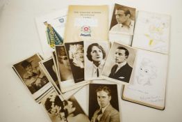 A good collection of c.48 original early C20th photographic postcards featuring silent film stars