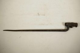 A possible 'Brown Bess' socket bayonet from the early C19th, total length 20", length of blade