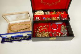 A box of good quality costume jewellery