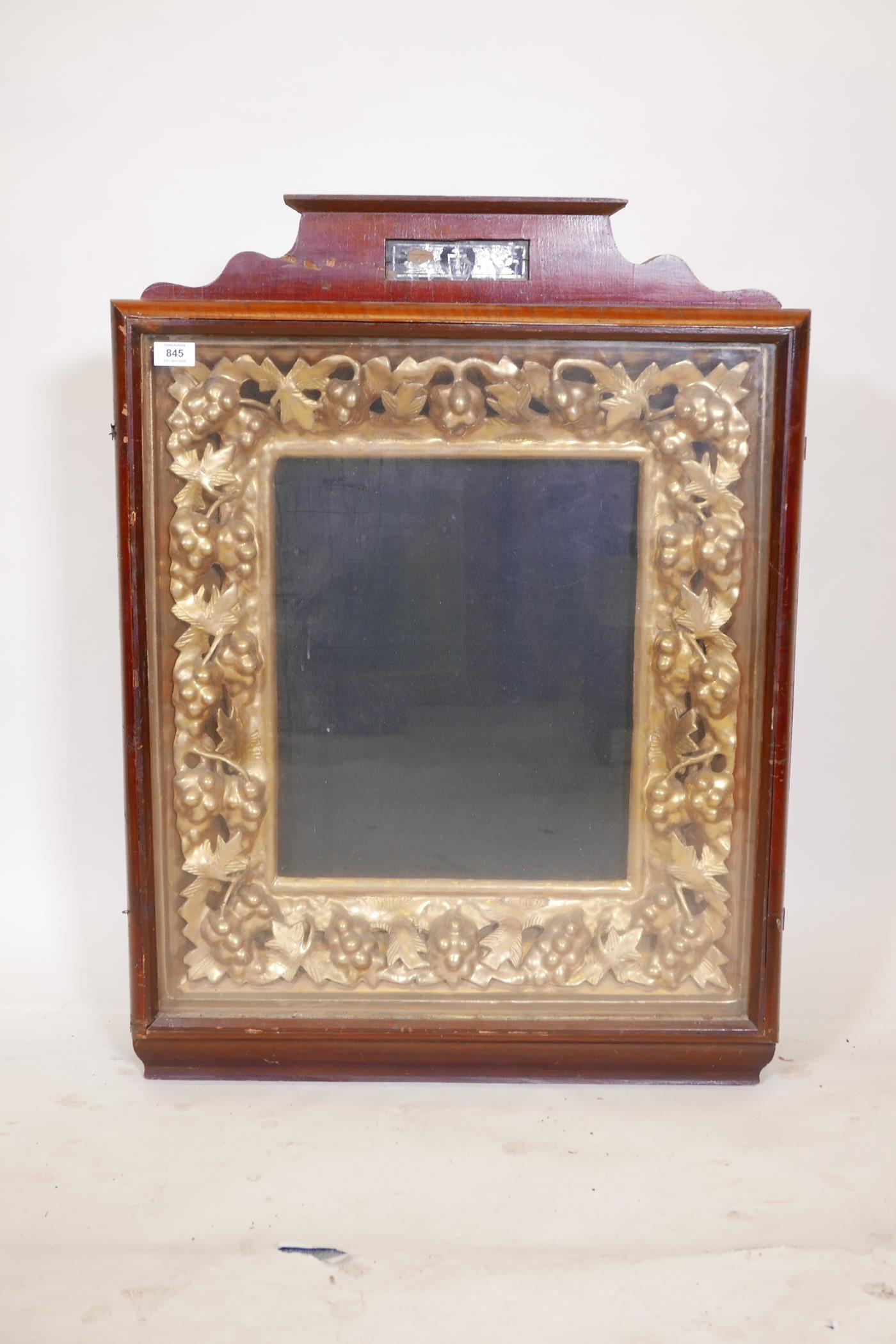 A C19th Russian Baltic State pine and gilt Kiot/icon frame, 26" x 34½", rebate 14¾" x 17¾"