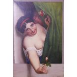 After Antoine Wiertz, Bocciolo di Rosa, C19th oil on canvas, signed I. Bavier, relined, 28" x 18"