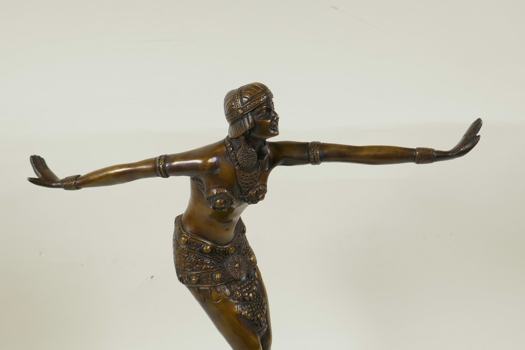 An Art Deco style bronze figure of a dancer in the style of Preiss, 16" high - Image 3 of 4