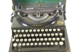 A vintage Imperial portable typewriter