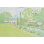 Jane Tippett, Limited Edition print of an ornamental garden, Susan Reid, 'Green Plants' print,