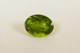 A 3.75ct natural olive green peridot, Gemological Laboratory of India certified, with certificate