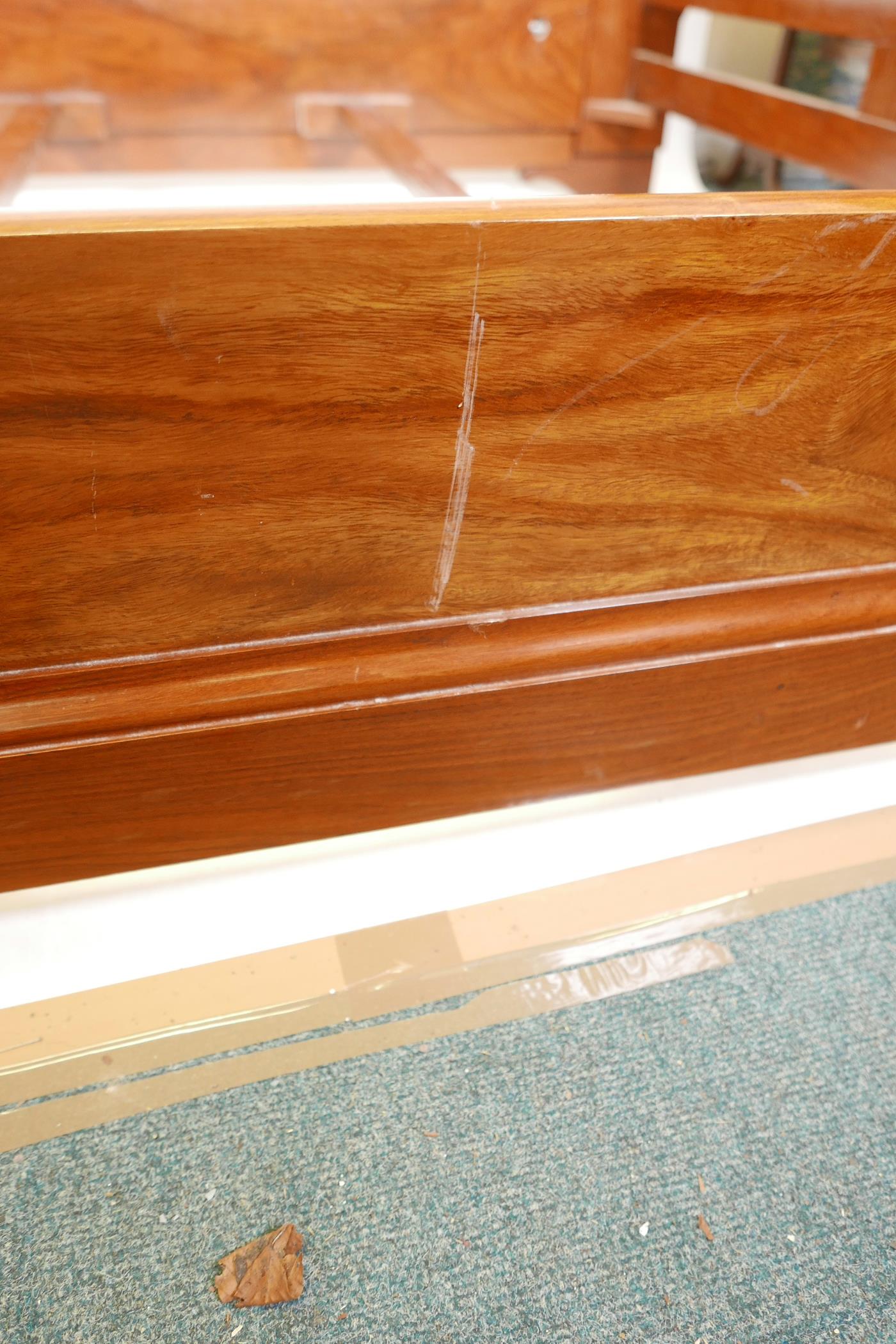 A mahogany double size sleigh bed, 58" wide - Image 3 of 3