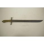 An original Prussian/German model 1855 pioneer's short sword with cast brass and ribbed grip, and