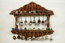 A collection of 18 silver and silver plated teaspoons, two hallmarked Birmingham 1924 and 1928,