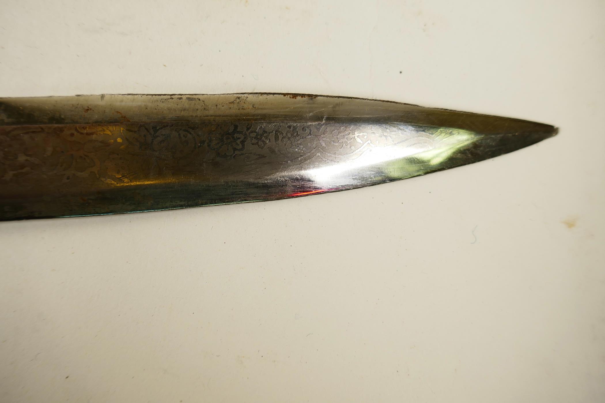 An Indian ceremonial cavalry sword, a WWI replica sabre with 'Made in India' etched to the hilt - Image 3 of 8