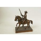 A Mappin and Webb bronze figure of an Anzac cavalryman, impressed Mappin and Webb London, Rd 355893,