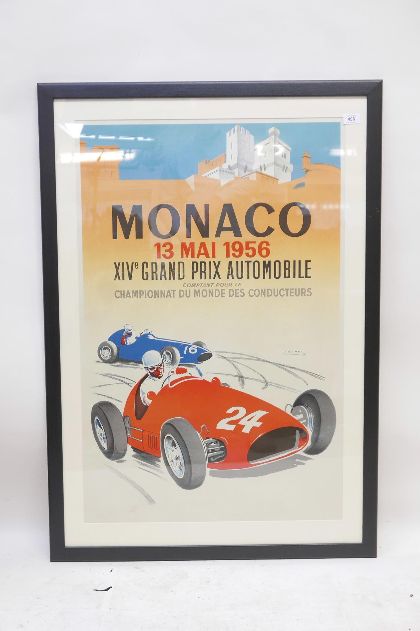 After J. Ramel, a poster for the 14th Monaco Grand Prix, 1956, reprinted by Arte Paris for the Musee - Image 2 of 3