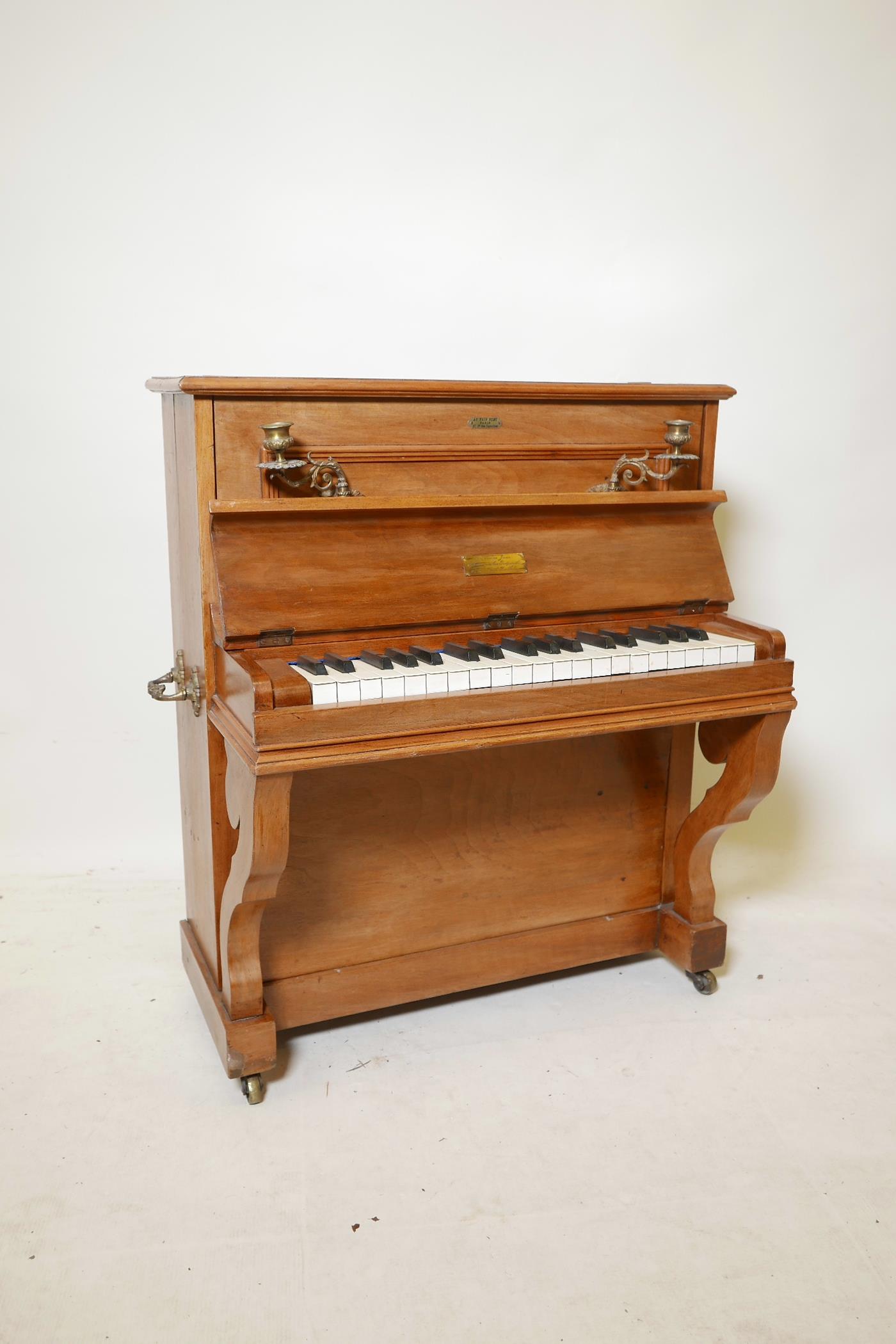 A late C19th/early C20th French child's toy grand piano, labelled Au Nain Bleu, Paris, 27 Bd des - Image 2 of 5