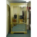 A mirror glass press cupboard, 50" x 26" x 87" high