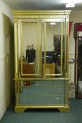 A mirror glass press cupboard, 50" x 26" x 87" high