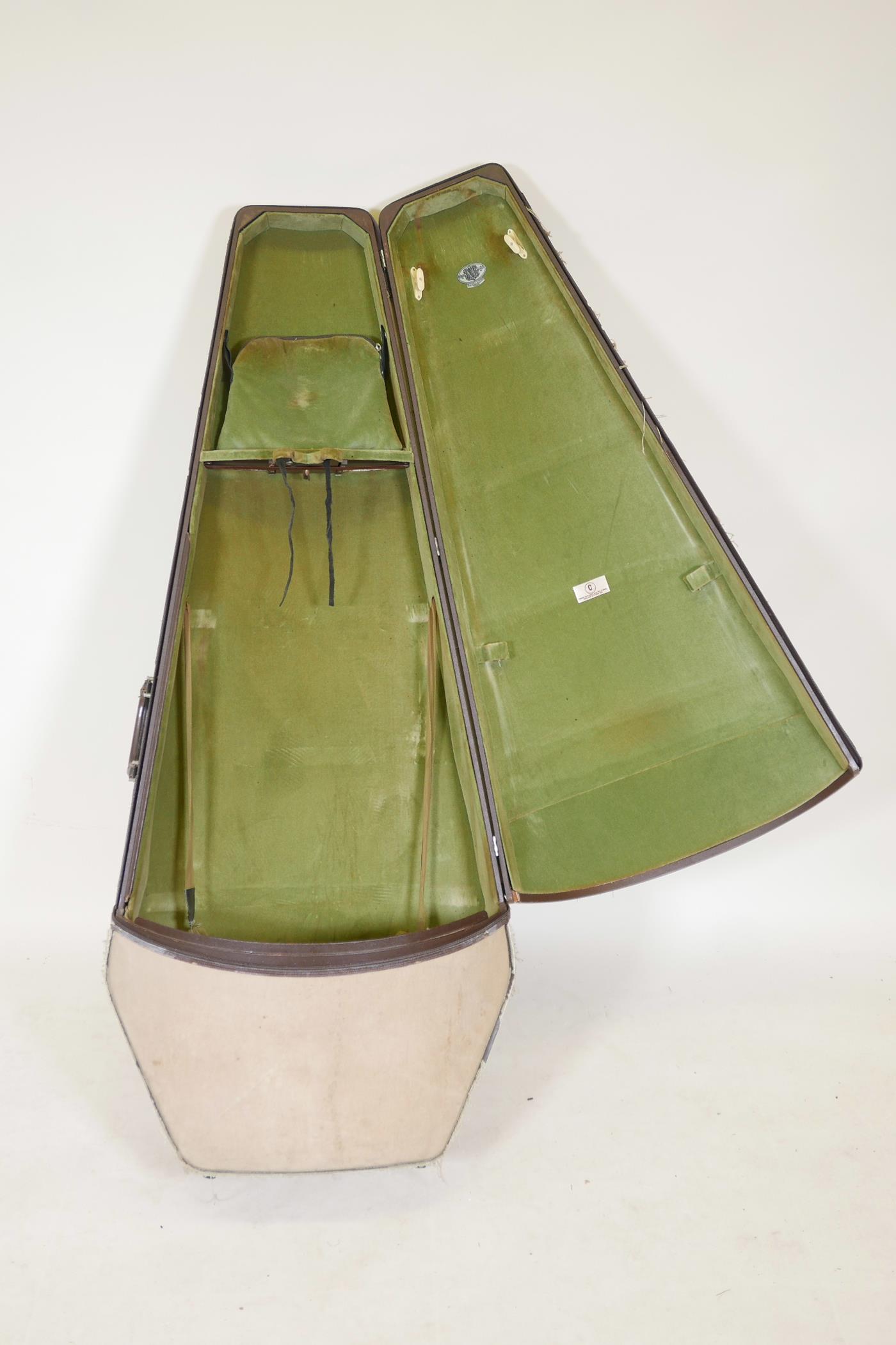 A W.E. Hill & Sons canvas wrapped cello case, 52" x 21" - Image 2 of 4