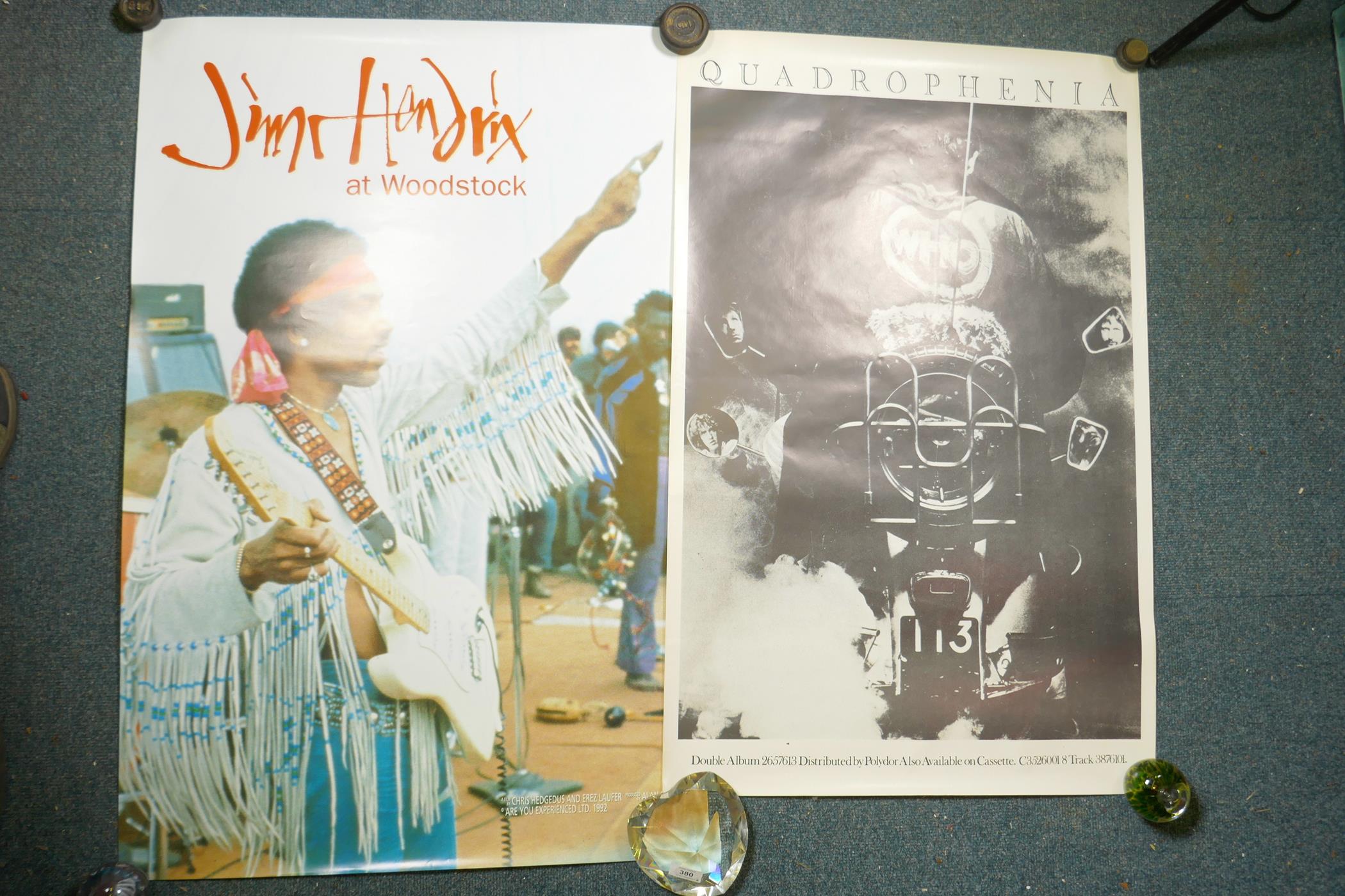 A Jimi Hendrix at Woodstock poster from the film of the same name, together with The Who's - Image 4 of 4