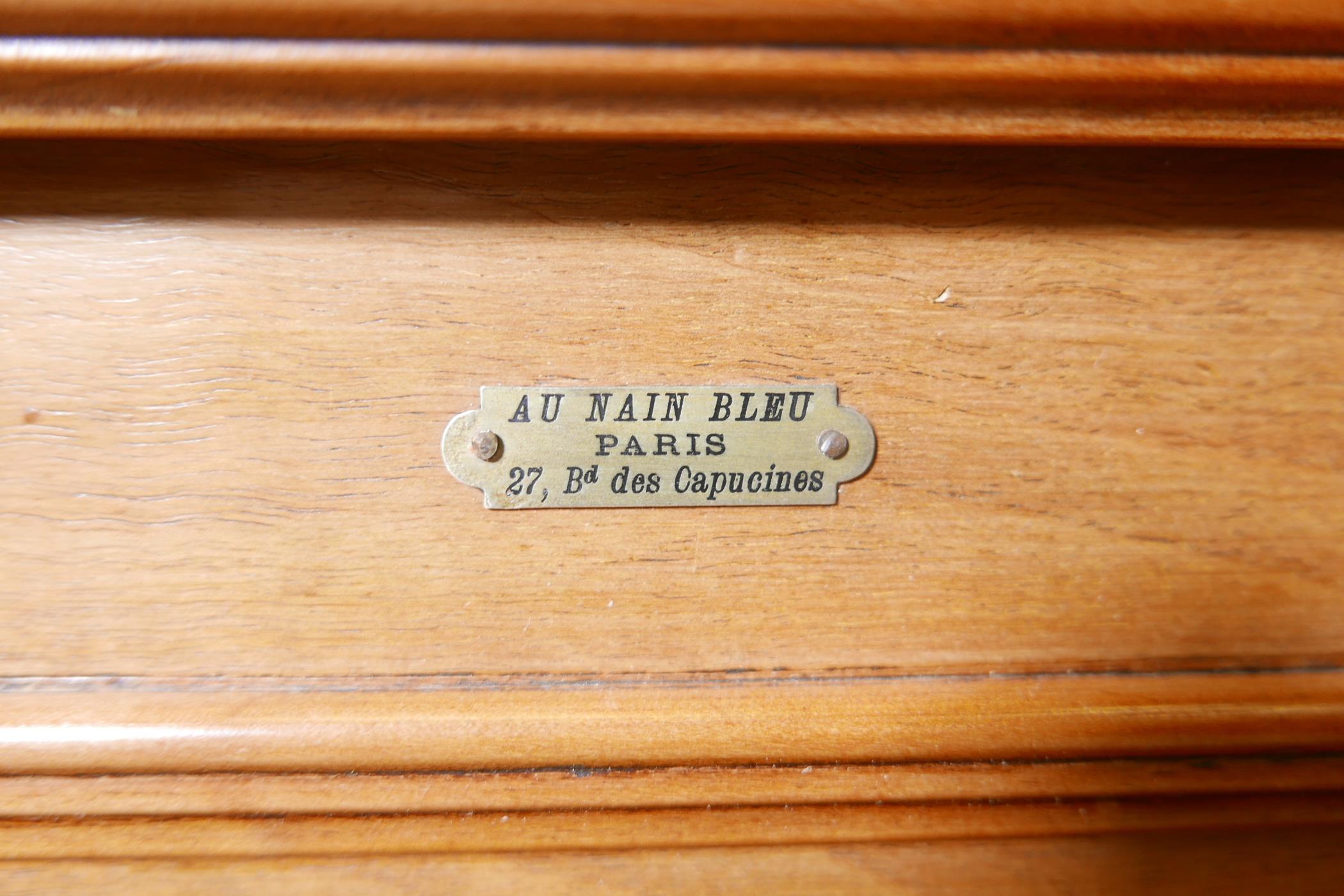 A late C19th/early C20th French child's toy grand piano, labelled Au Nain Bleu, Paris, 27 Bd des - Image 3 of 5