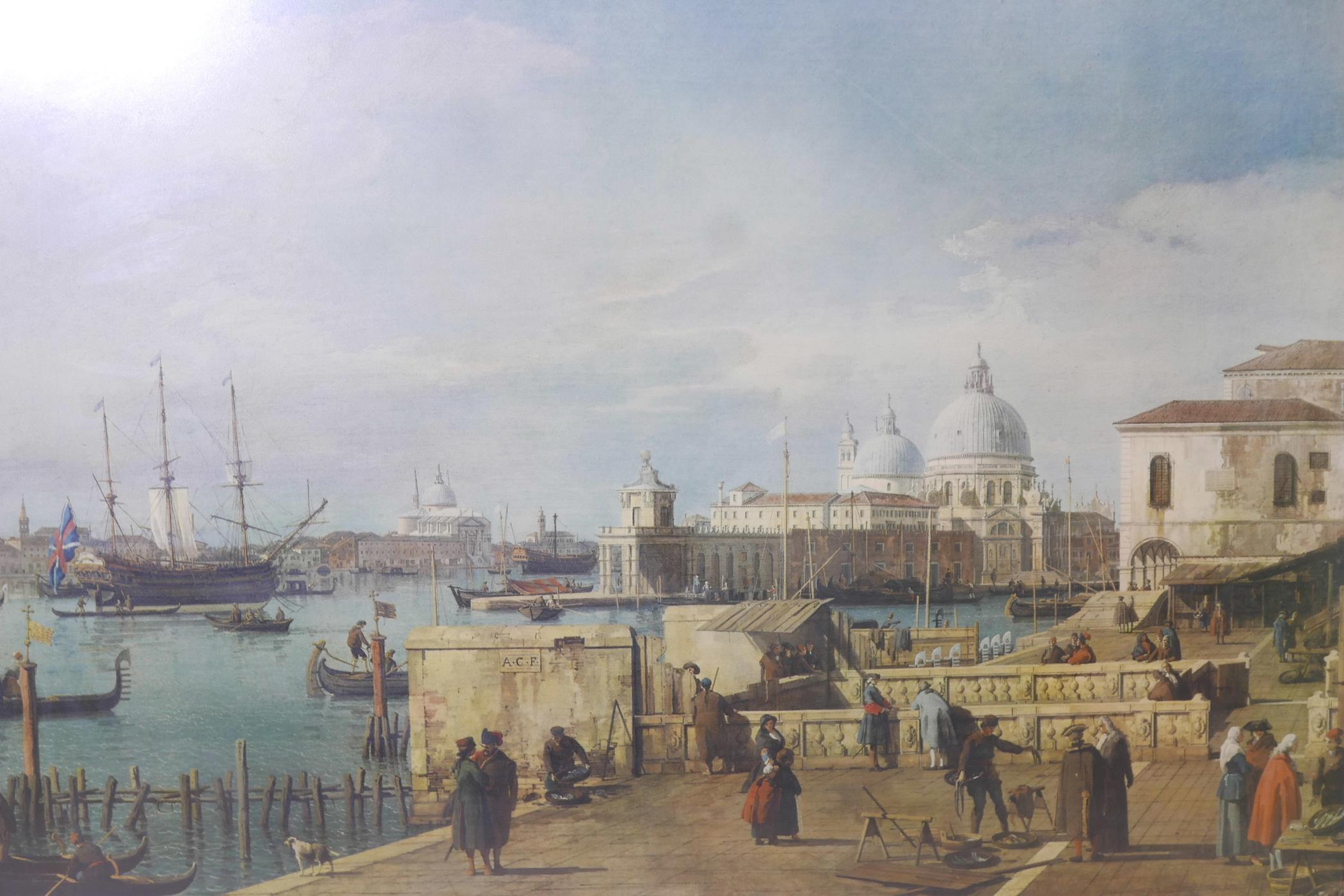 After Canaletto, The Quay of the Piazzetta, colour print, 36" x 27"