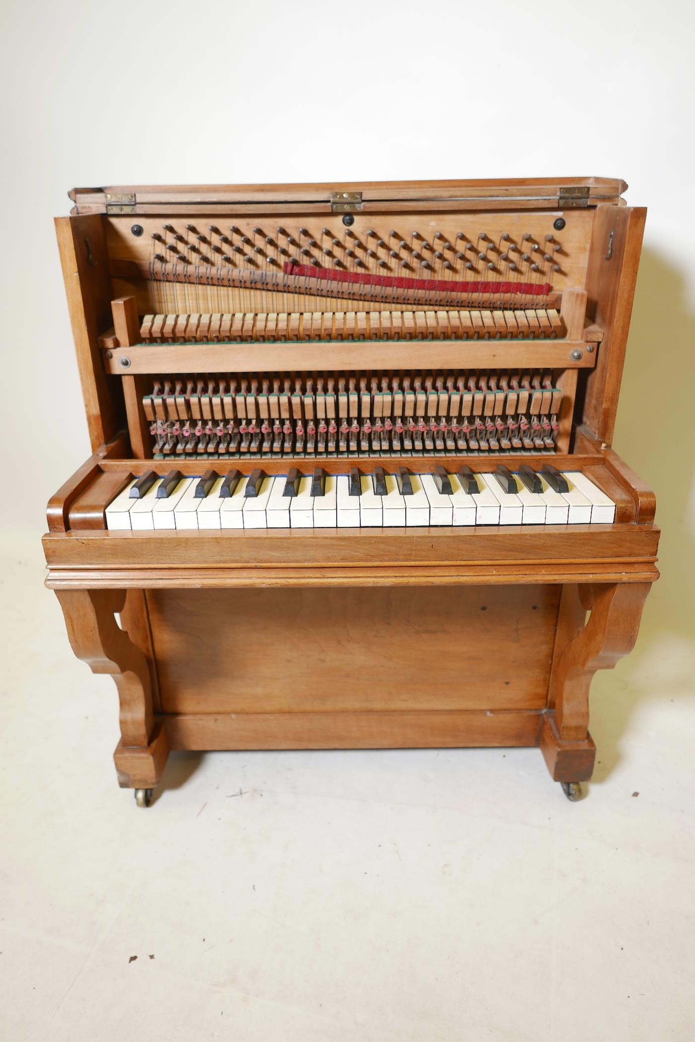 A late C19th/early C20th French child's toy grand piano, labelled Au Nain Bleu, Paris, 27 Bd des - Image 5 of 5