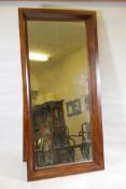 A hardwood easel backed floor mirror, 36" x 73"