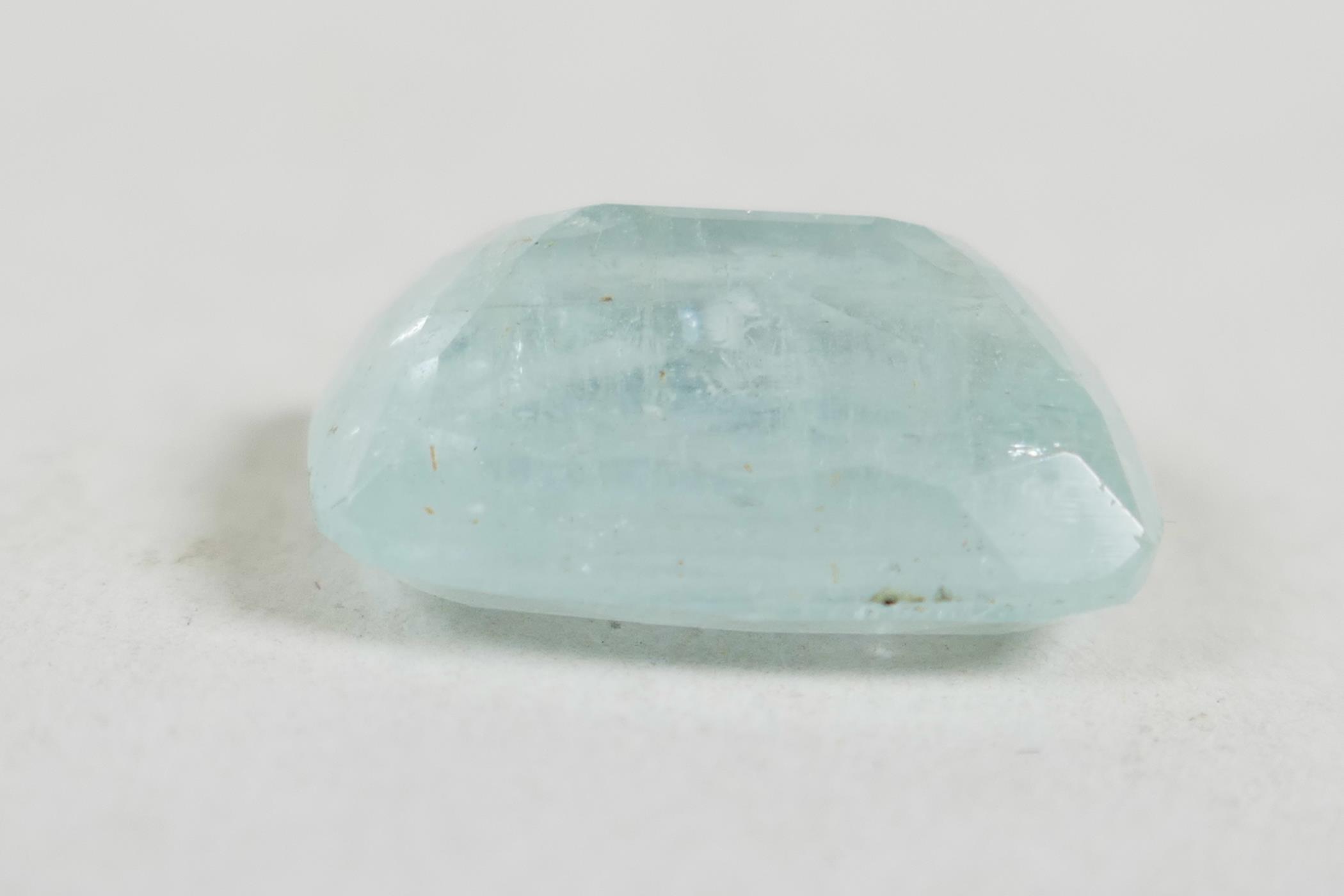 An 11.67ct natural aquamarine, cushion mixed cut, ITLGR certified, with certificate - Image 4 of 5