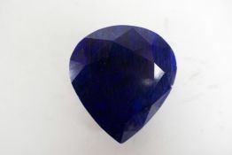 A 510ct pear shaped blue sapphire gemstone collectable, Gemological Society of India certified, with