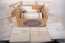 A box of indentures and other documents mainly relating to Norman Cottage and Ivy House, one