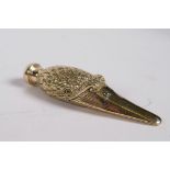 An 18ct gold plated perfume bottle in the form of a duck's head, 3½" long