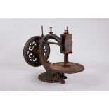 A late C19th Wanzer 'Time Utilize' sewing machine, no.55023, 13" long