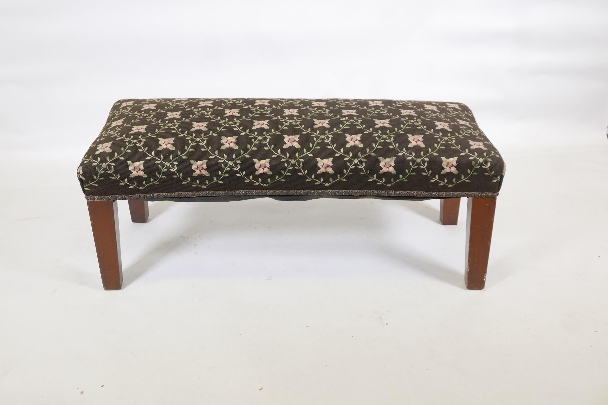 A mahogany window seat/stool, 16" x 29" x 15" - Image 2 of 3