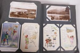An album of over 160 postcards including many children's cards by Margaret Tarrant, Mabel Lucie
