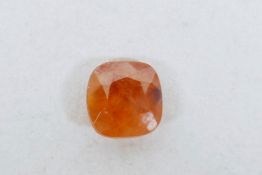 A 1.83ct orange sapphire, square cushion cut, ITLGR certified, with certificate