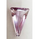 A 19.87ct natural amethyst, triangular GJSPC certified, with certificate