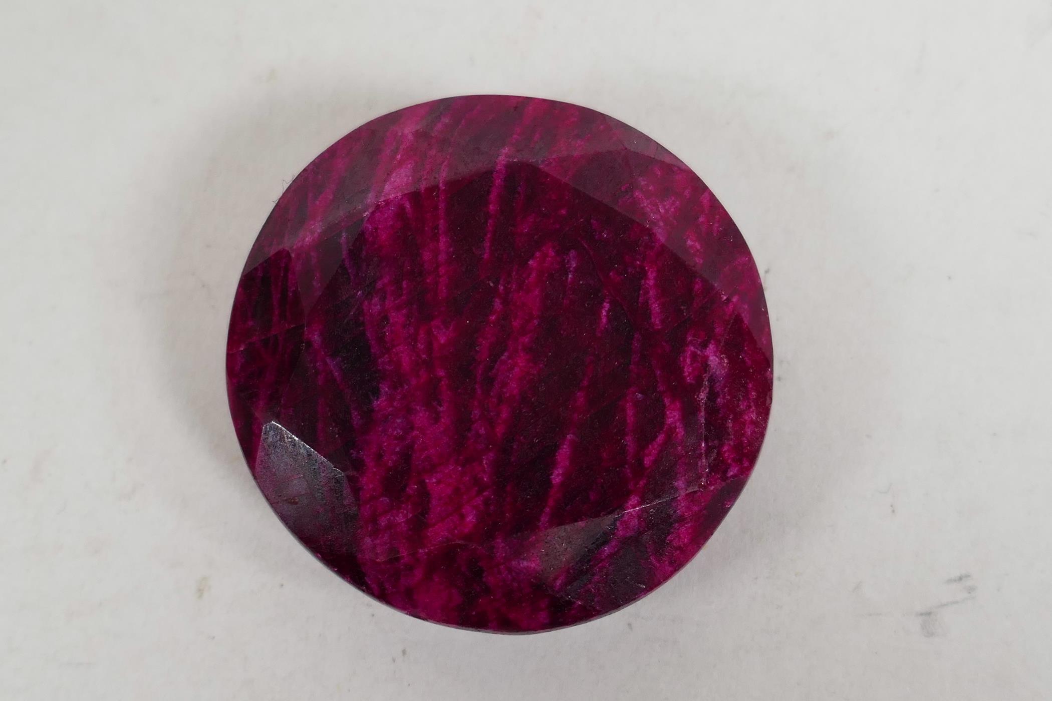 A 251ct natural ruby round mixed cut, Gemological Society of India certified, with certificate - Image 3 of 5