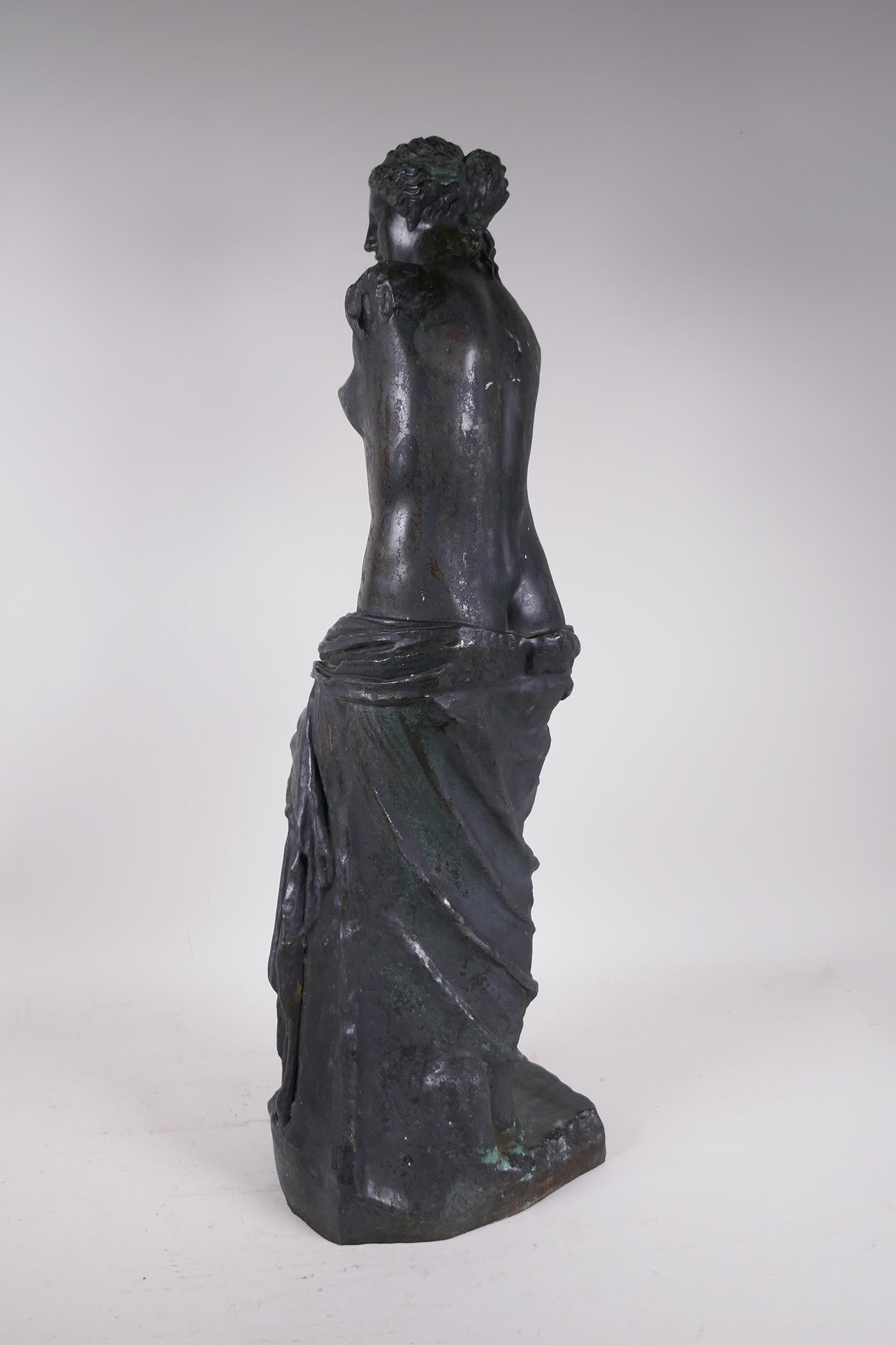 An early C19th bronze figure of the Venus de Milo, well patinated and inscribed to base, reduction - Image 3 of 5