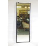 A Victorian 5ft mirror with painted frame, A/F, 62" high x 22" wide