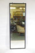 A Victorian 5ft mirror with painted frame, A/F, 62" high x 22" wide