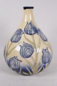 A Moorcroft style tulip pattern vase, 12" high