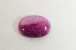 A 3.50 ct natural ruby oval cabochon, ITLGR certified, with certificate