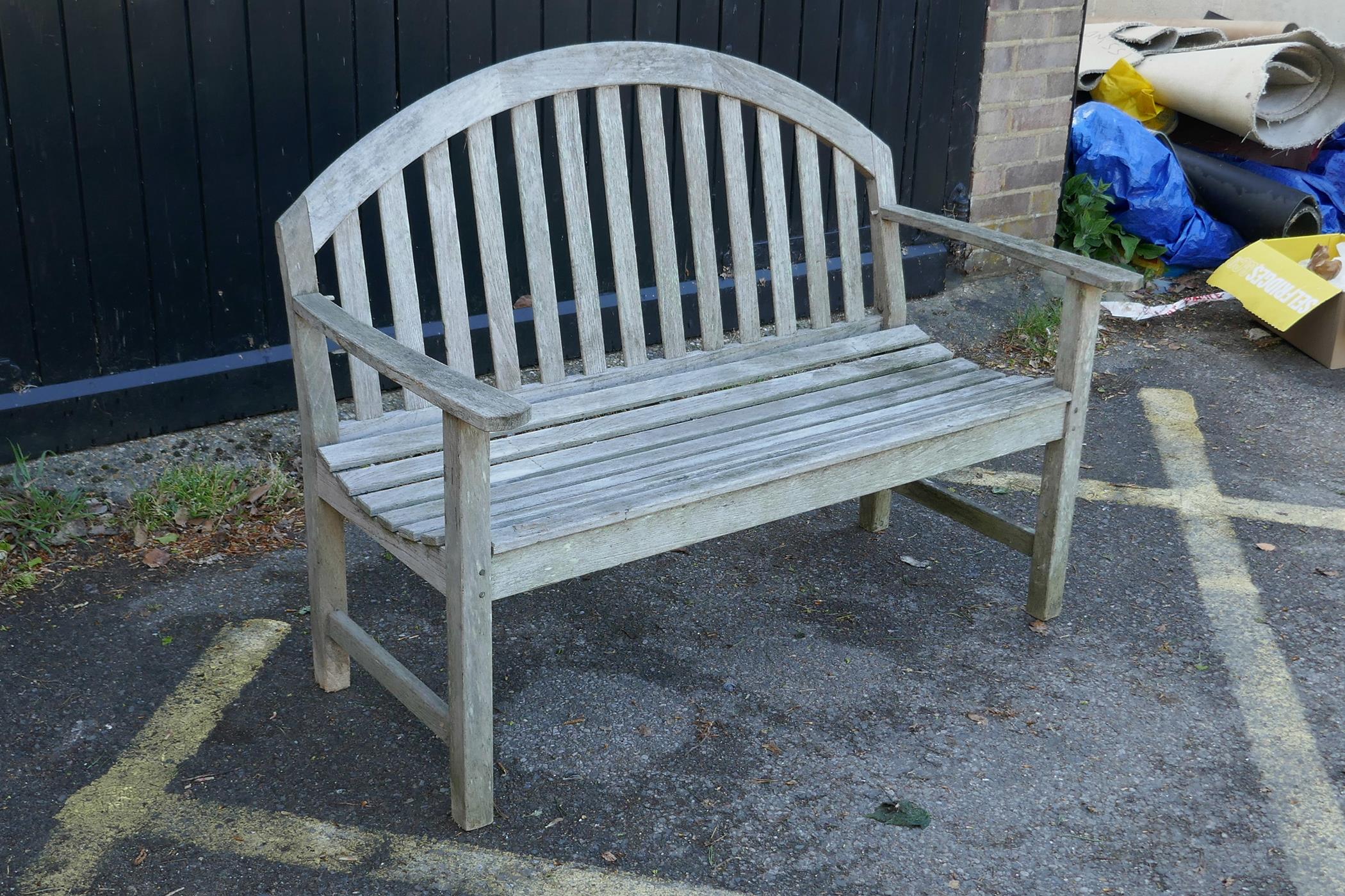 A Smith & Hawker teak garden bench, 48" wide - Image 2 of 3