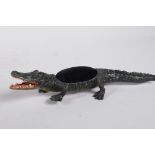 An Austrian style cold painted bronze alligator, after Bergman, 8½" long