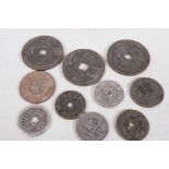 Ten replica Chinese coins