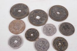 Ten replica Chinese coins