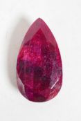 A 106ct natural ruby pear fancy cut, Gemological Society of India certified, with certificate