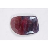 A 55.06ct natural multicoloured sapphire, uneven cut, IDT certified, with certificate