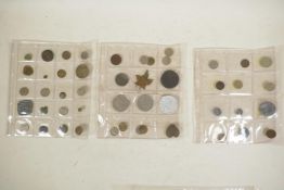 A quantity of assorted early coins and medals etc, some silver, mostly British